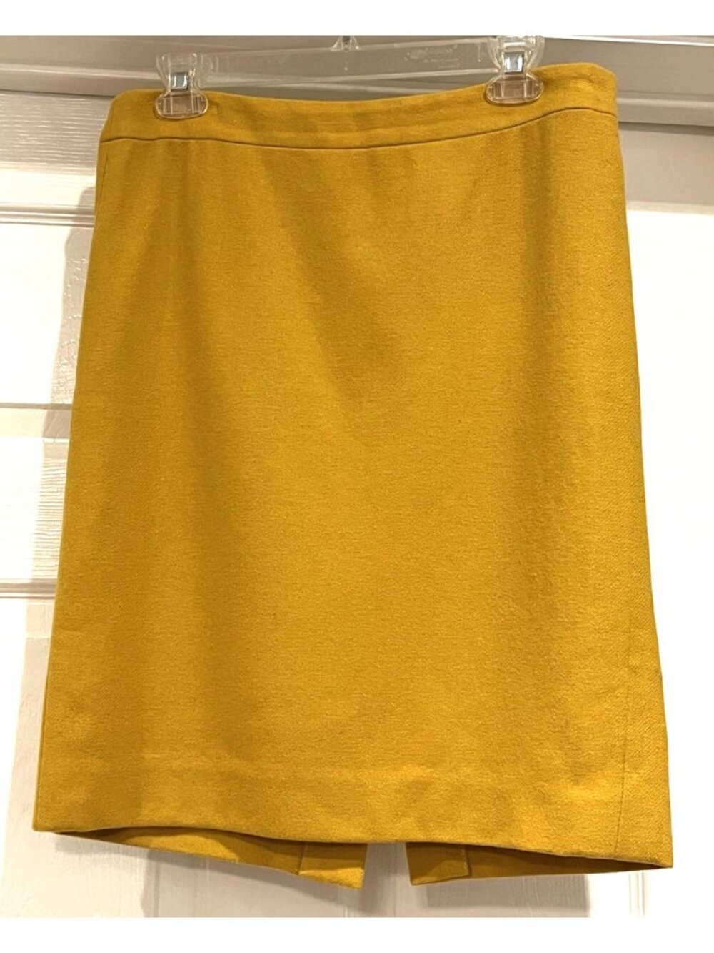 J. Crew Pencil Skirt Size 8 Mustard Yellow Wool Academia Corporate Preppy Autumn